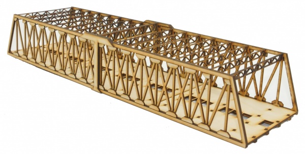 TT-BR009 Twin Track Extra Long Girder Rail Bridge TT:120 Gauge Model Laser Cut Kit